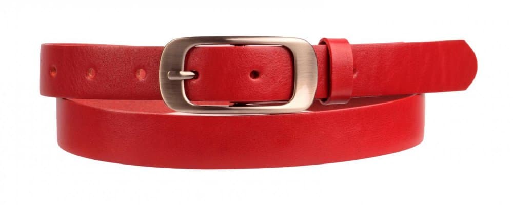 Dámský úzký kožený pásek Penny Belts 173-93 červený 100 cm - náhled 2