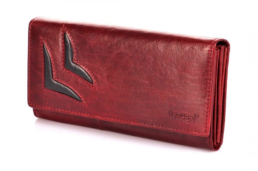 Dámská kožená peněženka Lagen 6011/T Red/Black - náhled 1