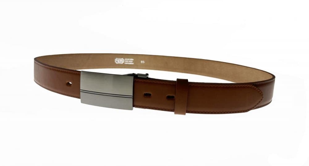 Pánský kožený společenský opasek s plnou sponou 35-020-1PS-48 NEW 100 cm - náhled 3