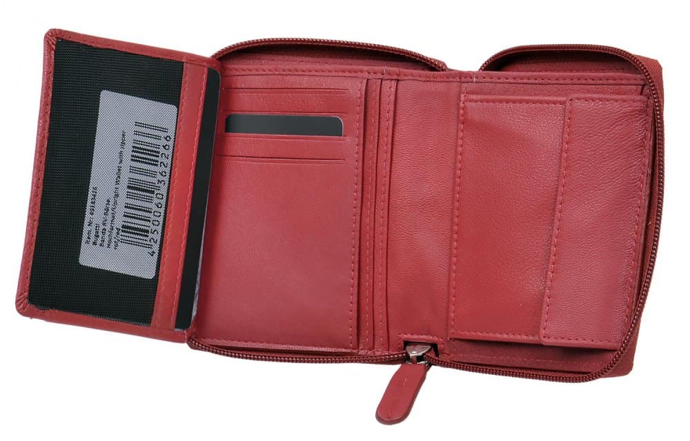 Kožená peněženka Bugatti Banda 49133416 červená celá na zip - náhled 4