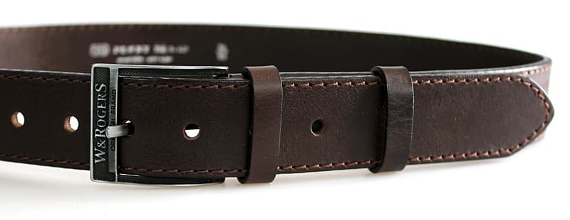Pánský kožený hnědý pásek 17-1-40 115 cm - náhled 1