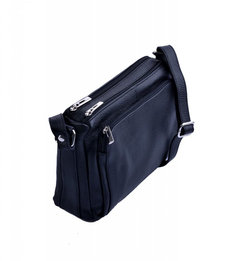 Kožená crossbody kabelka MaxFly 5542 černá - náhled 2