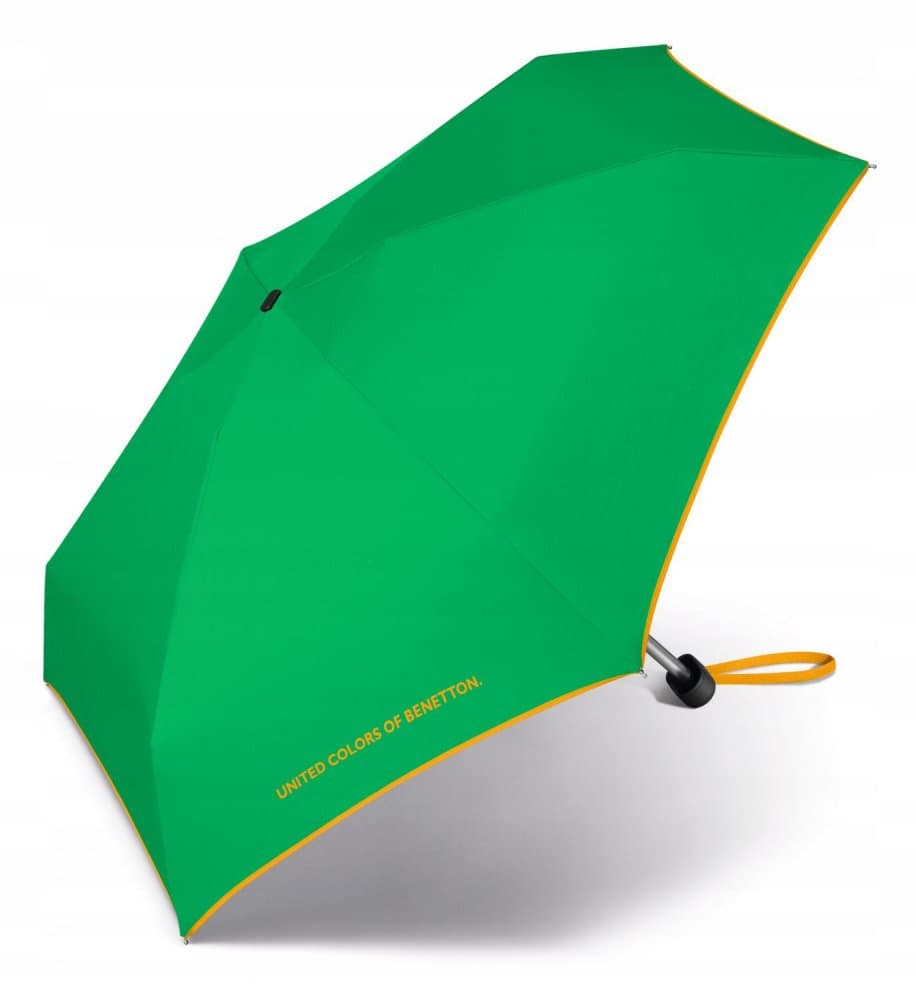 Deštník skládací Benetton Ultra mini flat green 56404 zelený/žlutý - náhled 3
