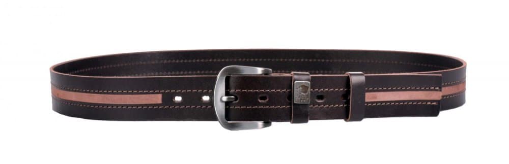 Pánský kožený hnědý pásek 008-93 110 cm - náhled 5