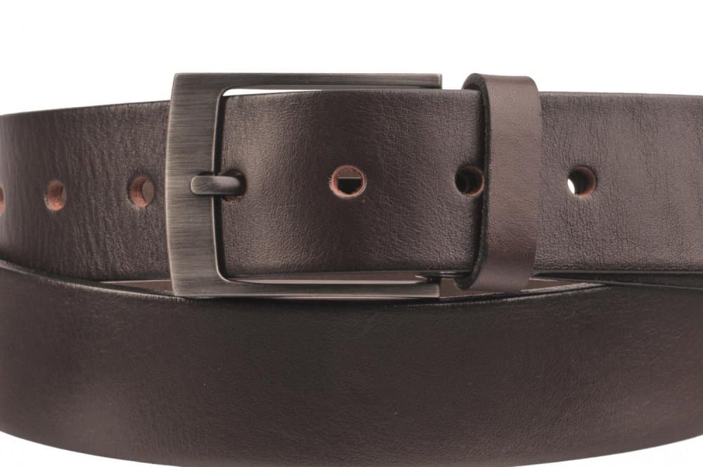 Pánský kožený hnědý pásek 35-40 100 cm - náhled 3