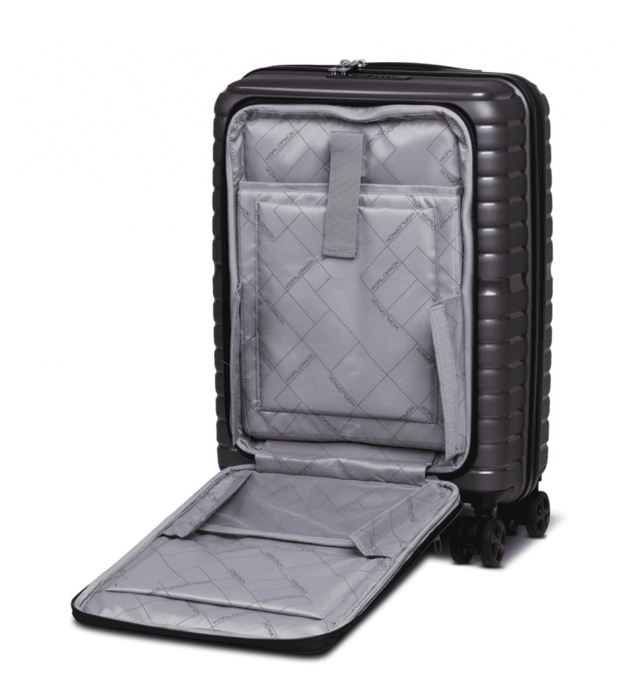 Worldpack malý cestovní kabinový kufr 10468-1700 tmavě šedý s vyklápěcí kapsou na notebook - náhled 5