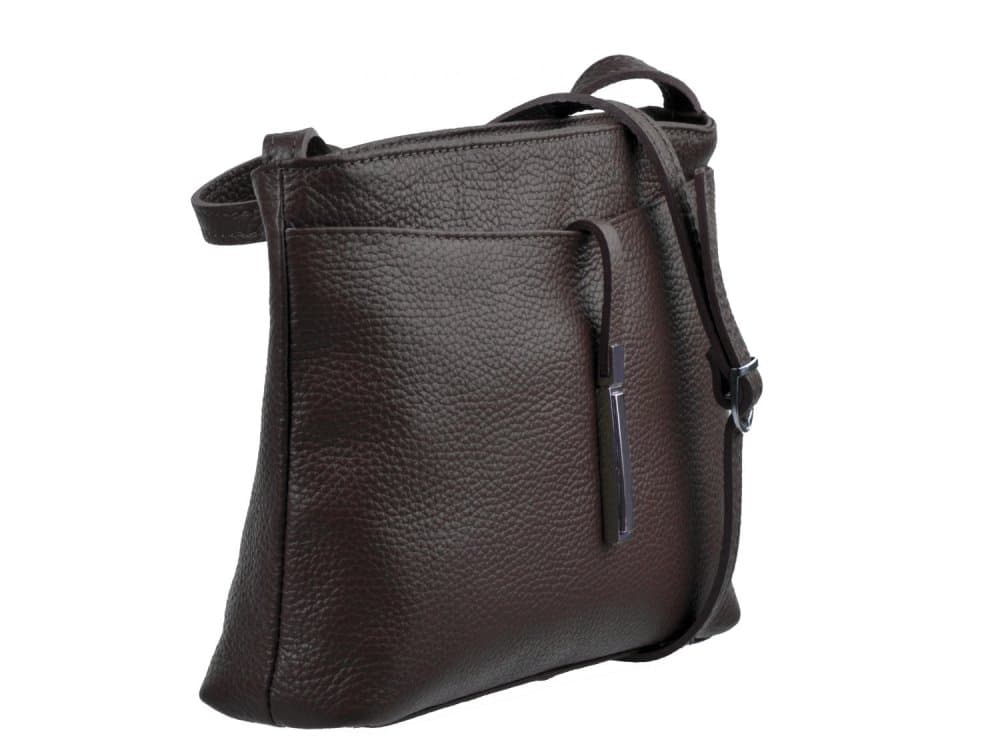 Dámská kožená crossbody kabelka 5085 tmavě hnědá - náhled 4