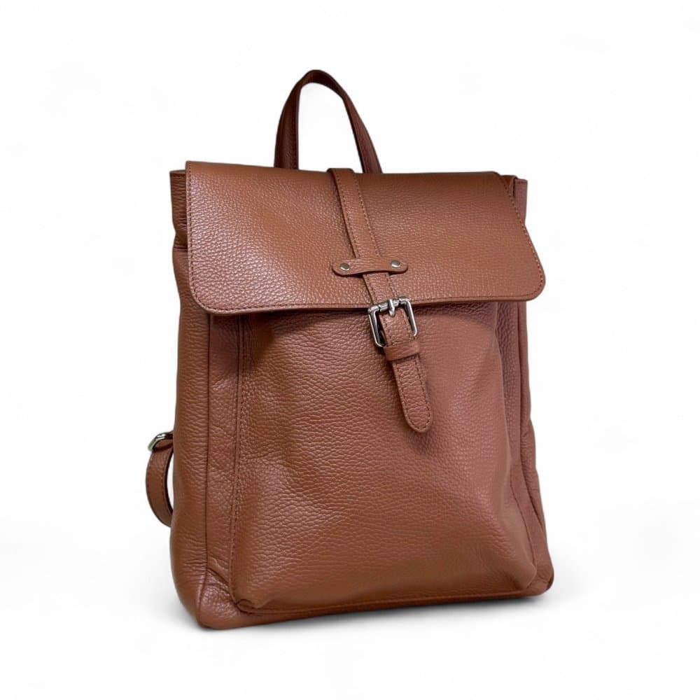 Kožený batoh dámský 6007 hnědý cognac - náhled 3