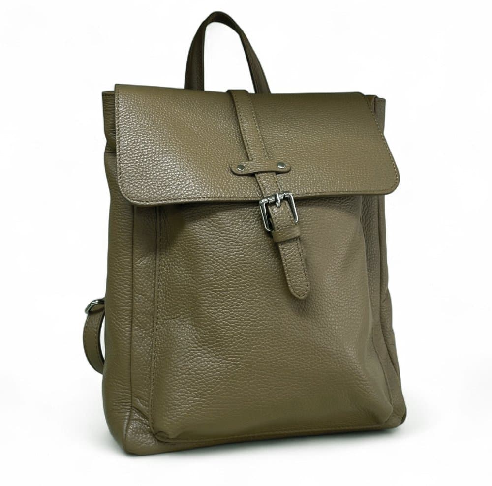 Maxfly Kožený batoh dámský 6007 zelený oliva - náhled 4