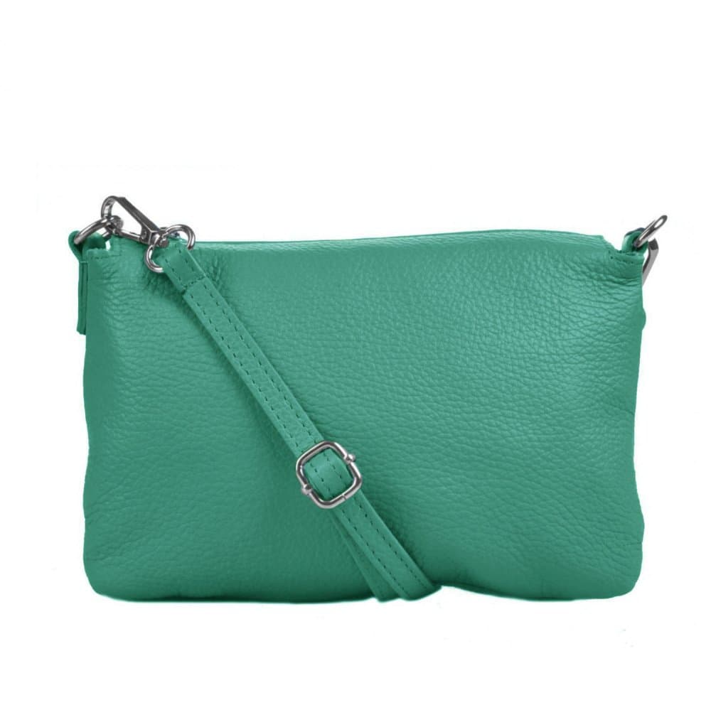 Menší kožená crossbody kabelka 5474 tyrkys - náhled 1