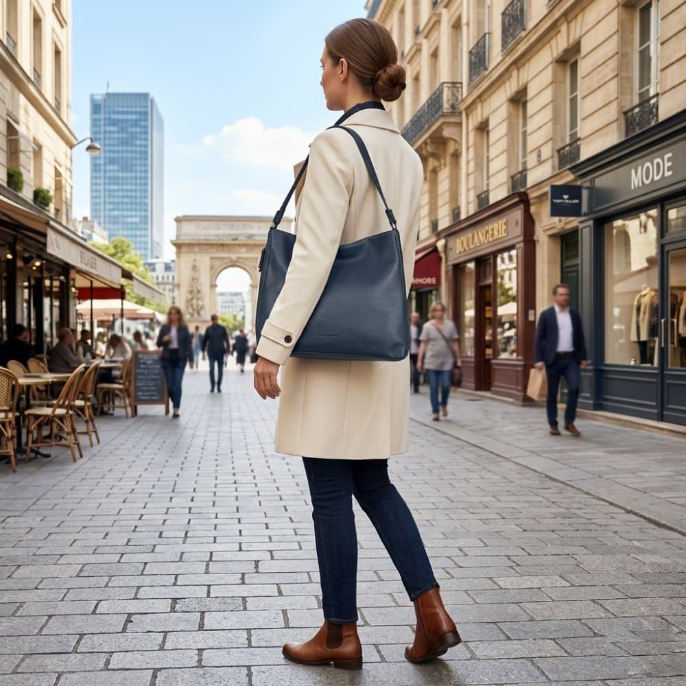 Yuma Hobo Bag M Dark Blue - elegantní tmavě modrá kabelka 011438 - náhled 5