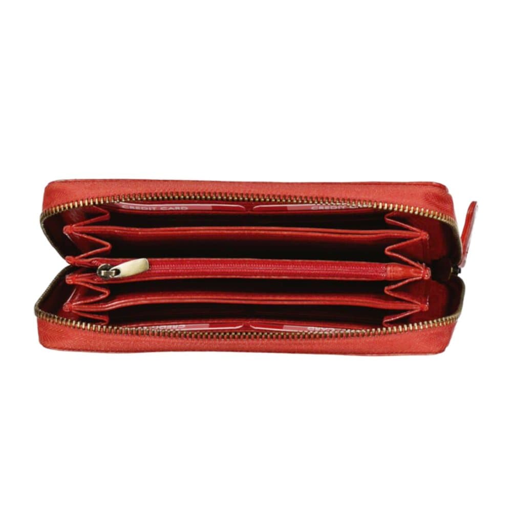 Prostorná dámská peněženka celá zip RFID PWS-670 červená - náhled 2