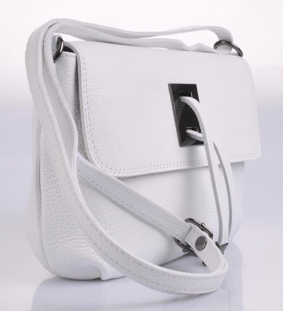 Malá kožená kabelka přes rameno 5487 bílá - náhled 4