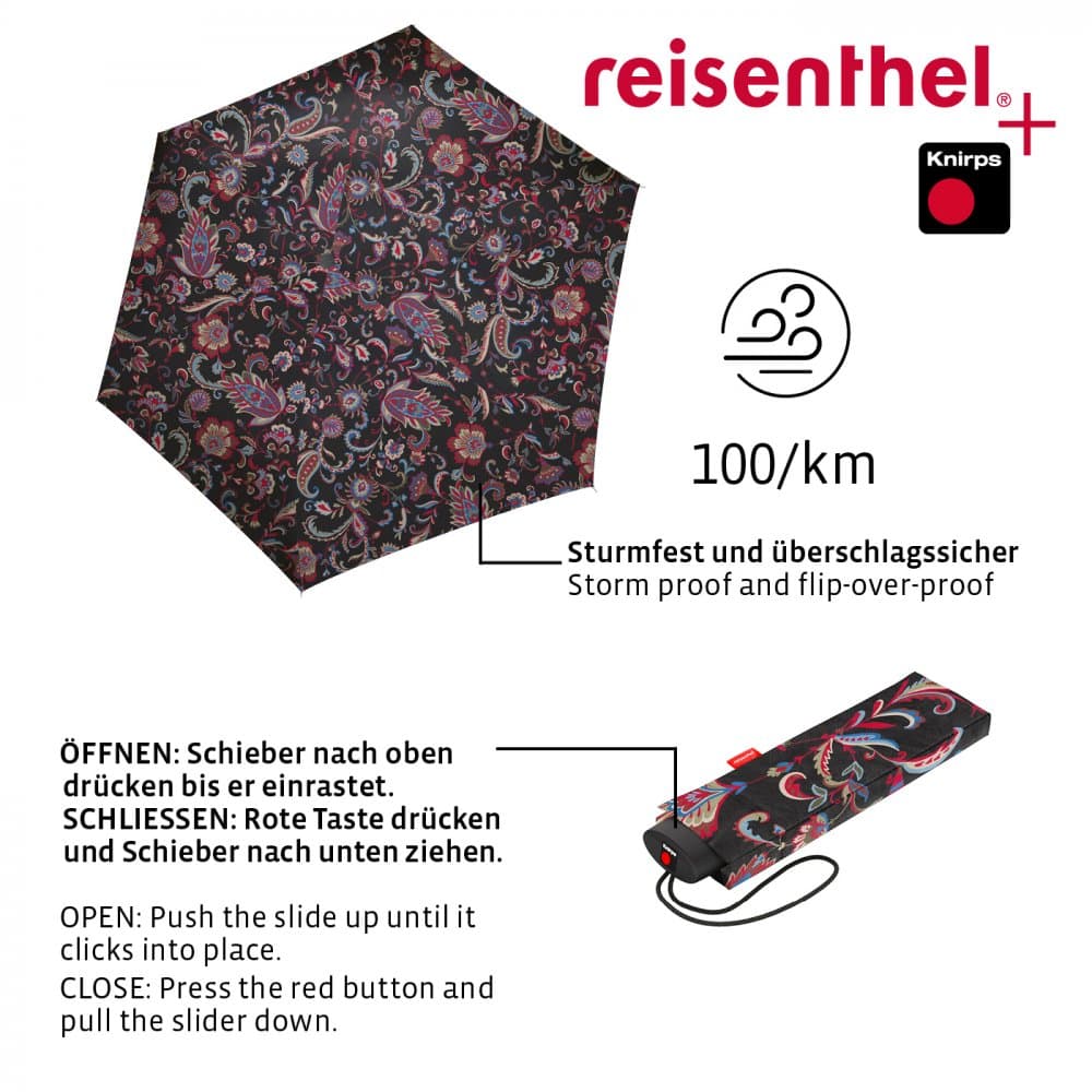 Reisenthel umbrella pocket mini paisley black - náhled 4