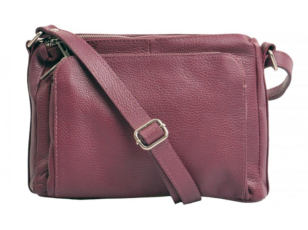Kožená crossbody kabelka 5542 bordová - náhled 1
