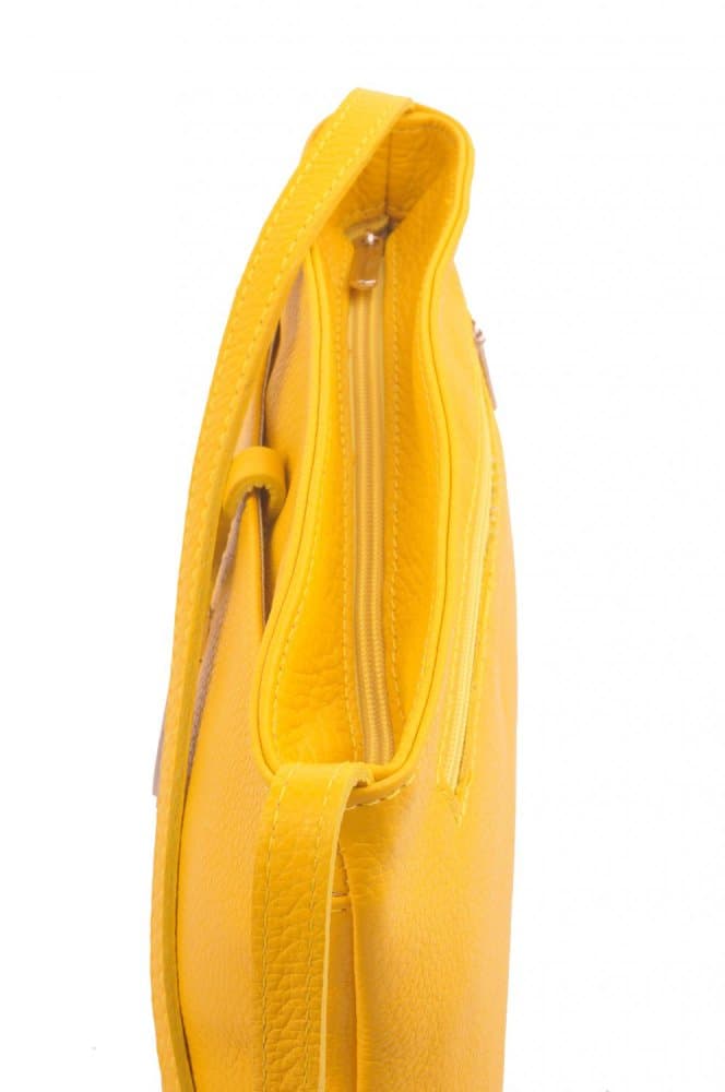 Dámská kožená crossbody kabelka 5085 žlutá - náhled 4