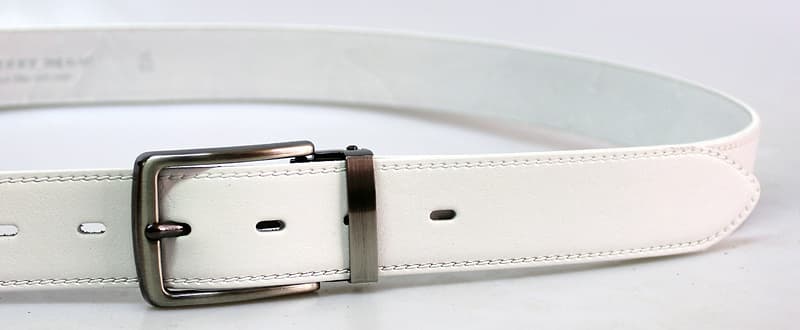 Kožený bílý pásek  35-020-2-00 velikost 115 cm 115 cm - náhled 1