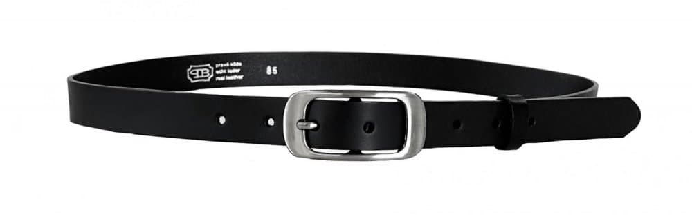 Penny Belts Dámský úzký kožený pásek 173-63 černý 100 cm - náhled 1