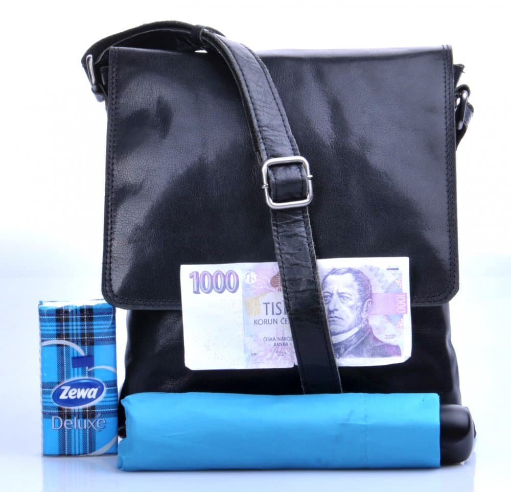LedderArt Pánská kožená taška přes rameno LA-1263 černý crossbag - náhled 2