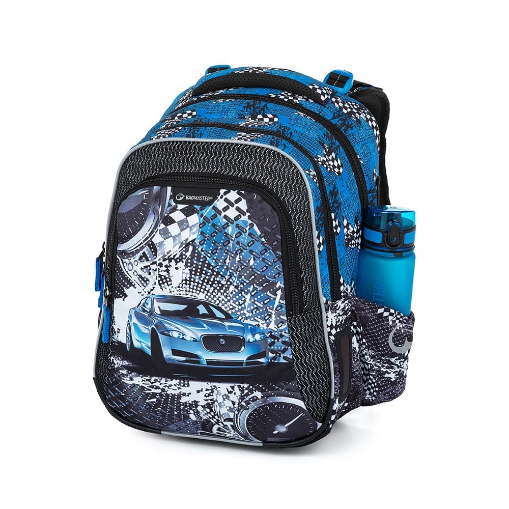 Bagmaster Školní batoh auto LUMI 23 D modrý - náhled 3