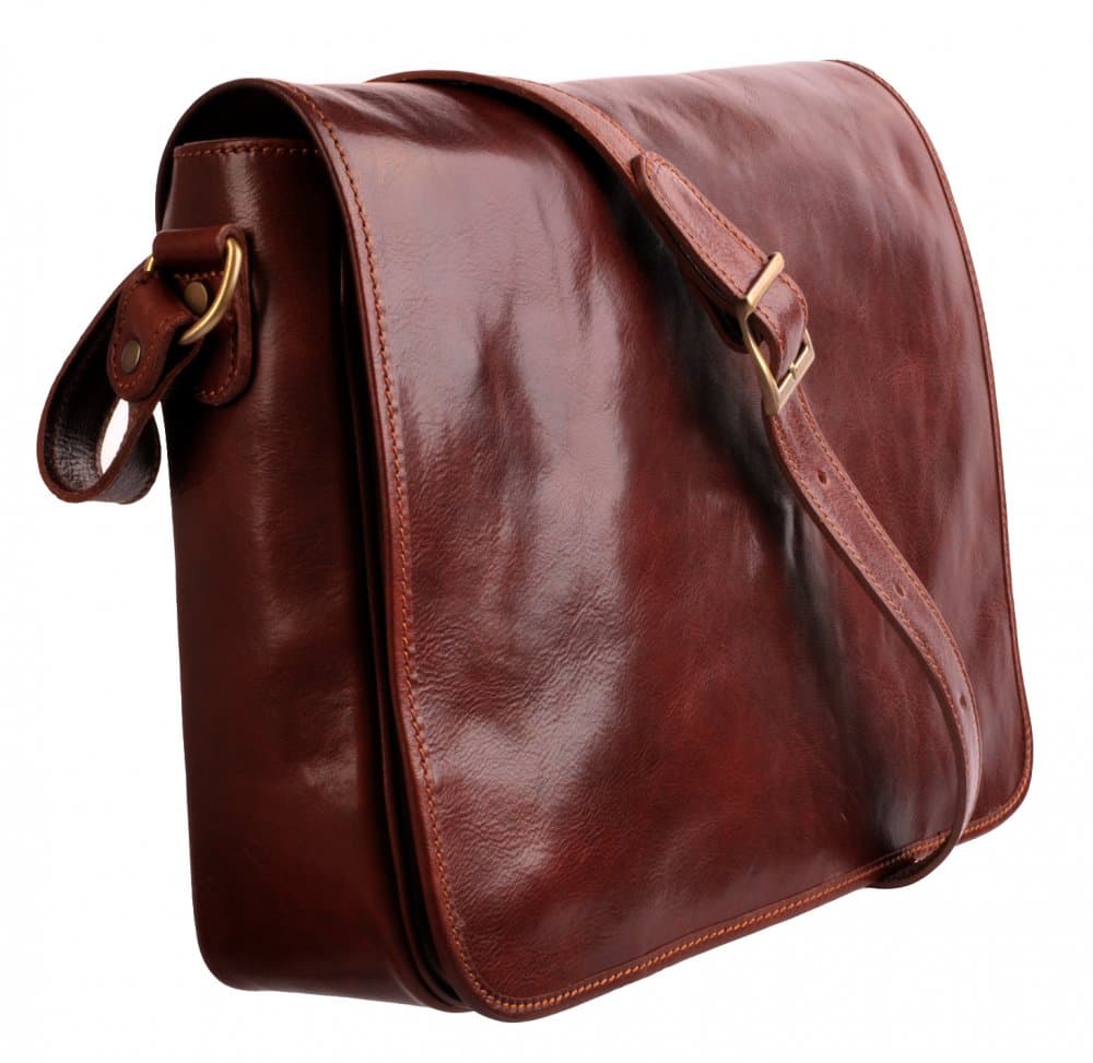 Giglio leather Kožená taška přes rameno Il Giglio 2009 hnědá - náhled 5