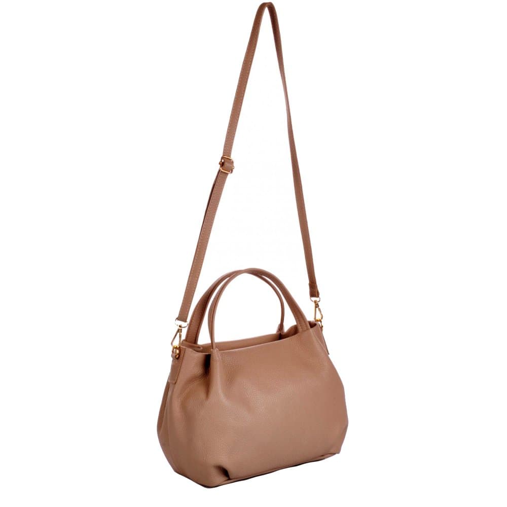 MaxFly Dámská kožená kabelka 5721 cognac - náhled 3