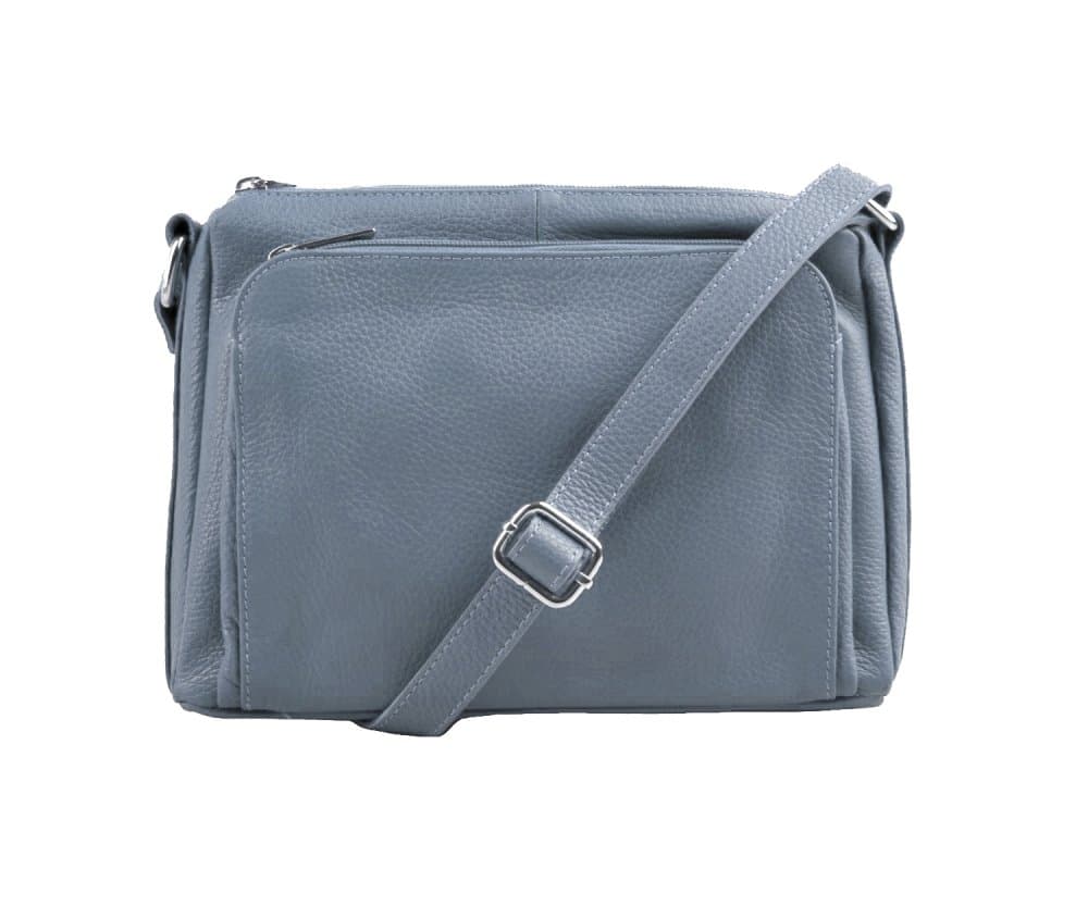 Kožená crossbody kabelka MaxFly 5542 ocean - světle modrá - náhled 1
