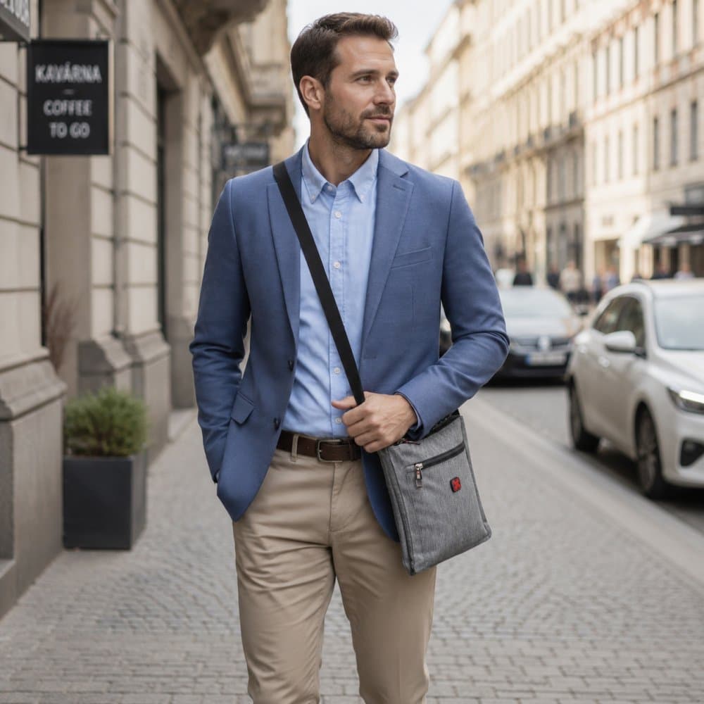 Travel N Meet malá crossbody taštička ME-027 šedá - náhled 4