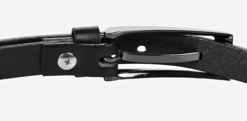 Penny Belts Dámský kožený úzký pásek 15-1-60 černý 100 cm - náhled 4