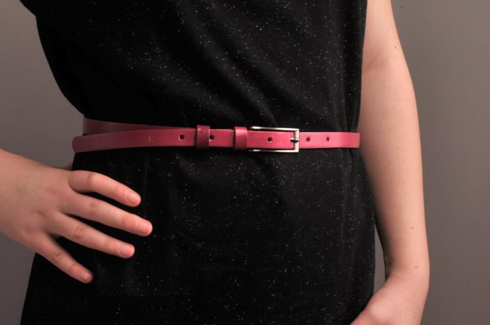 Penny Belts Dámský kožený úzký pásek 15-1-53 fuxiový 100 cm - náhled 2