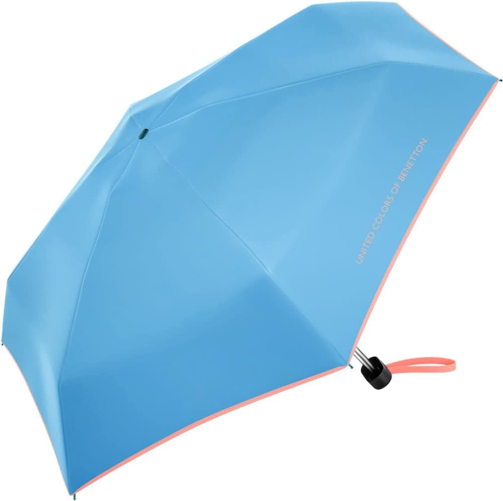 Dámský skládací deštník Benetton  Ultra Mini flat bachelor button 50509 tyrkysový - náhled 2