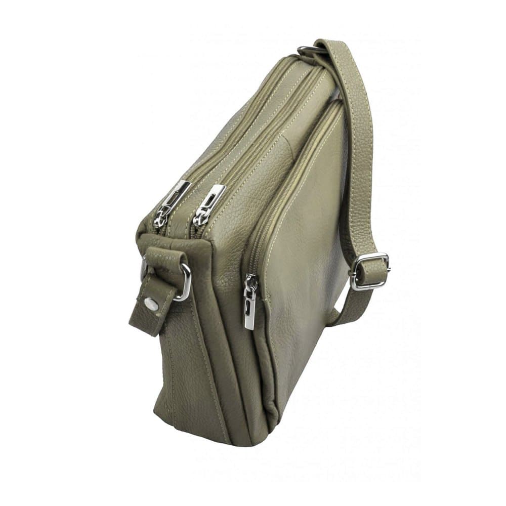 MaxFly Kožená crossbody kabelka 5542 oliva - náhled 4