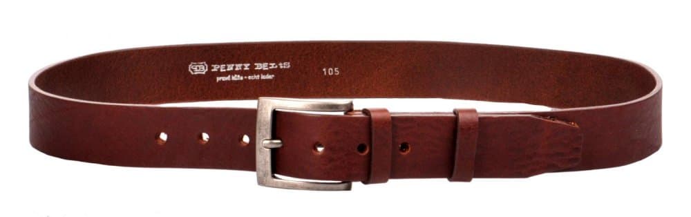 Penny Belts Kožený hnědý pásek šířka 40 mm 501-R-43 110 cm - náhled 1