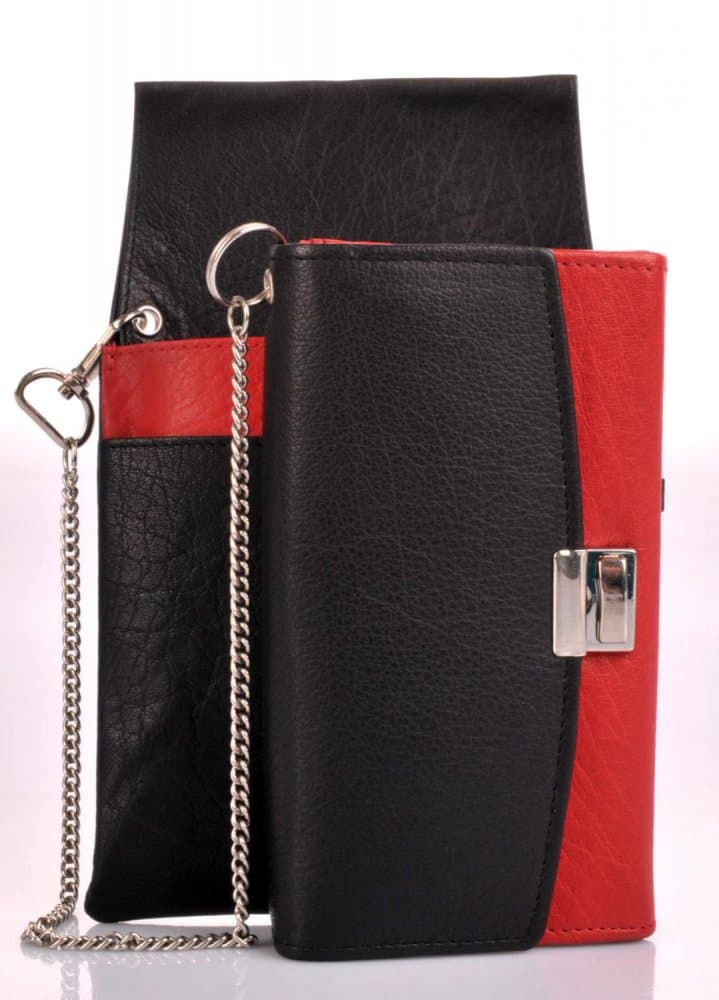 Kožená kasírka s pouzdrem 552-785 black/red - náhled 3