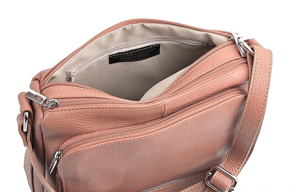 Kožená crossbody kabelka MaxFly 5542 hnědá cognac - náhled 4