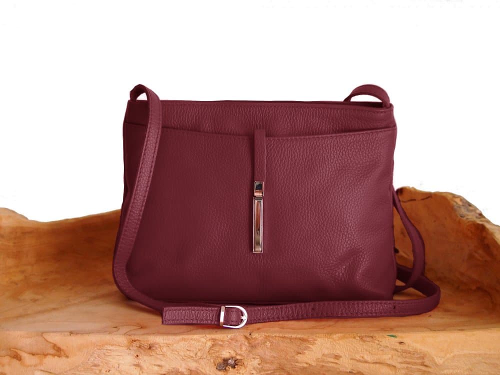 MaxFly kožená kabelka 5085 bordo - náhled 1