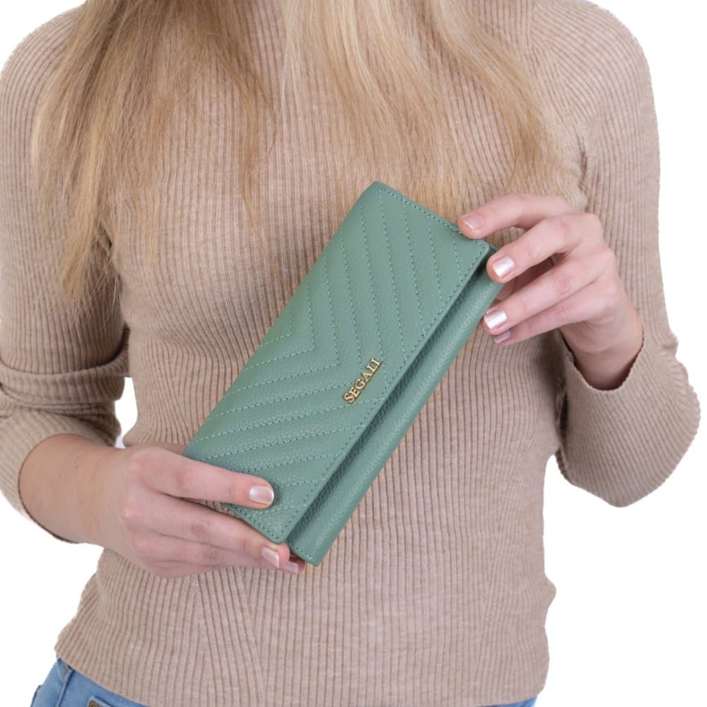 Segali Dámská peněženka kožená SEGALI 50511 lt.green - náhled 2