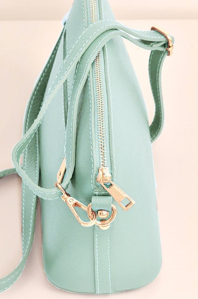 Maxfly, dámská kožená kabelka crossbody 5232 zelená - mátová - náhled 3