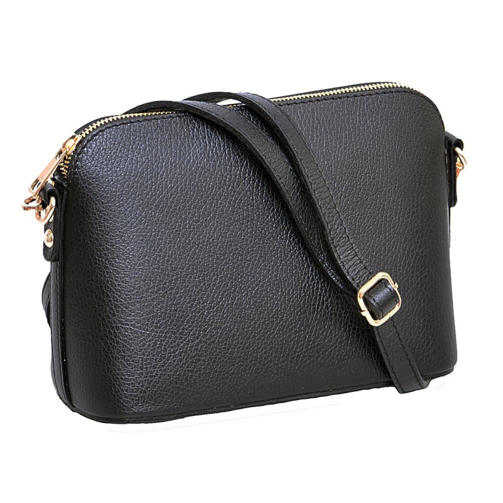MaxFly dámská kožená kabelka crossbody 5232 černá/gold - náhled 1