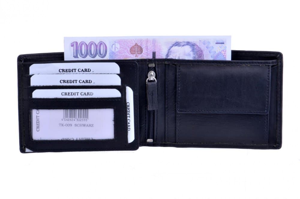 Pánská kožená peněženka TK-009 černá - náhled 4