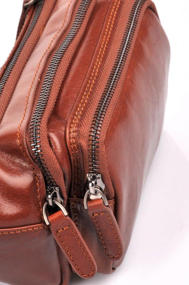 Giglio leather Kožená ledvinka VP1202 světle hnědá - poslední kus - náhled 3
