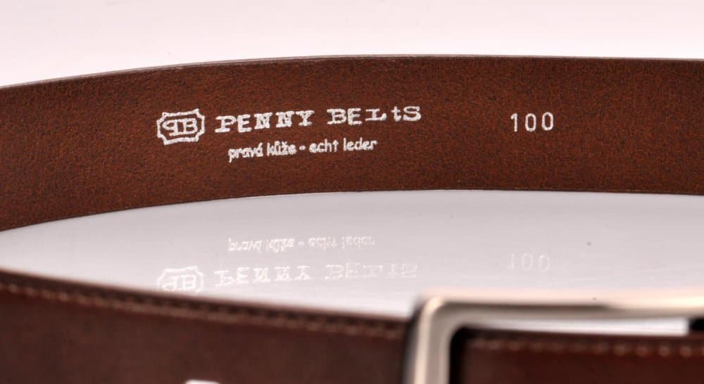 Pánský kožený 35-020-2-40 hnědý 110 cm - náhled 3