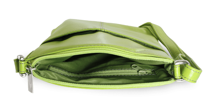 Malá kožená crossbody kabelka 212-3013 - zelená - náhled 3