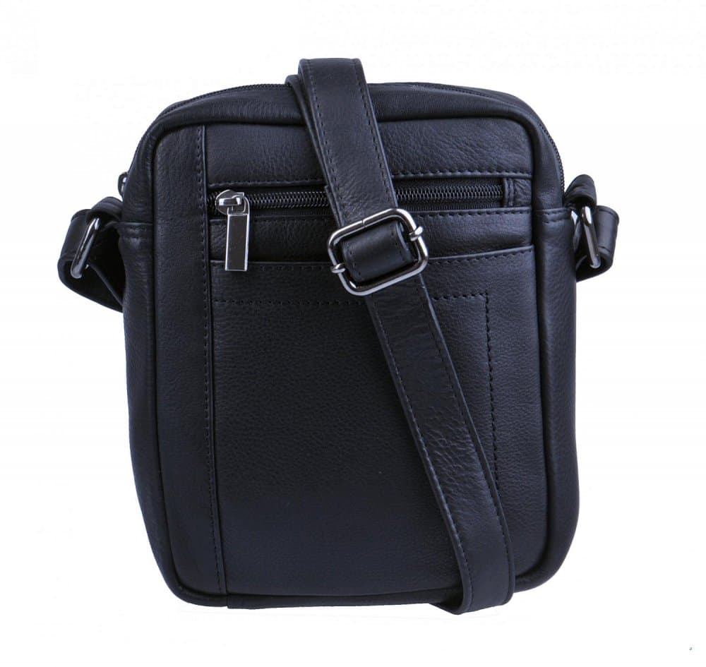 New bags leather - Pánská kožená taštička přes rameno černá LB-254 - náhled 4