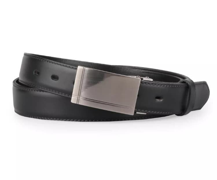 Úzký černý kožený pánský pásek 30-020-5PS-60 100 cm - náhled 3