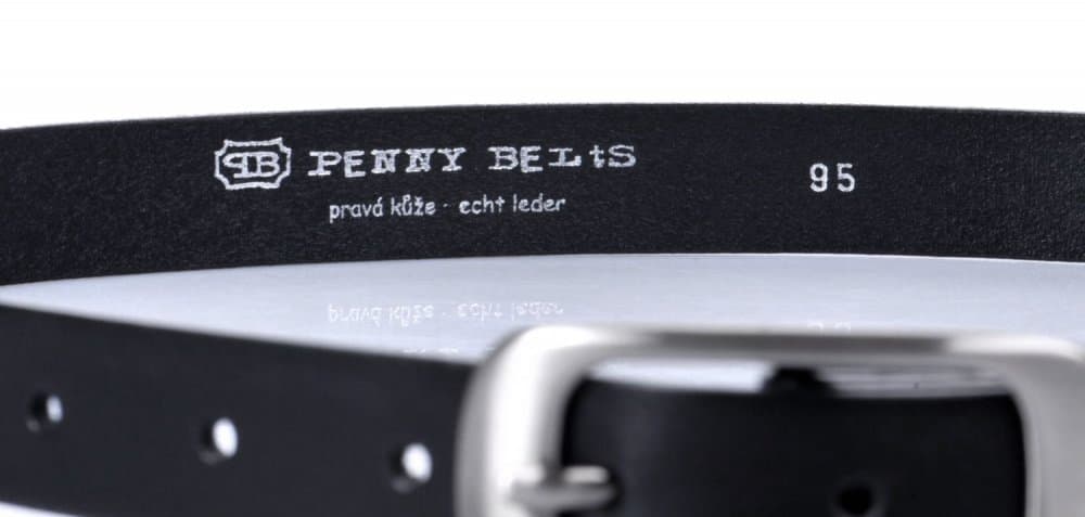 Penny Belts Dámský úzký kožený pásek 173-63 černý 100 cm - náhled 5