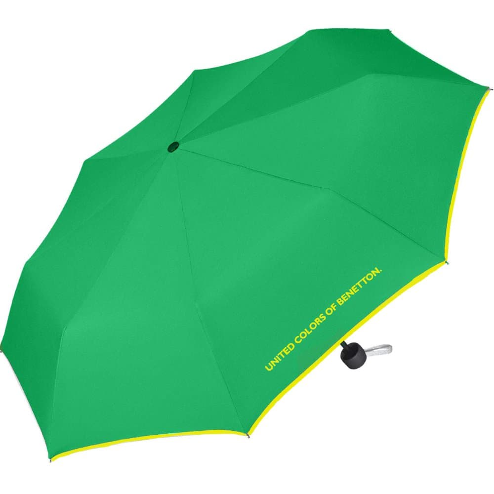 Skládací deštník Benetton Super Mini 56204 zelený žlutý okraj - náhled 3