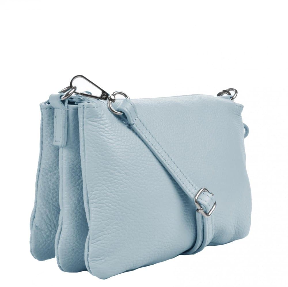 MaxFly Menší kožená crossbody kabelka 5474 celeste světle modrá - náhled 4