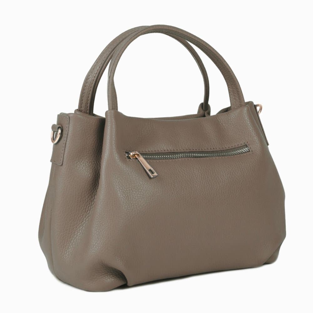 MaxFly Dámská kožená kabelka 5721 hnědá - taupe - náhled 2