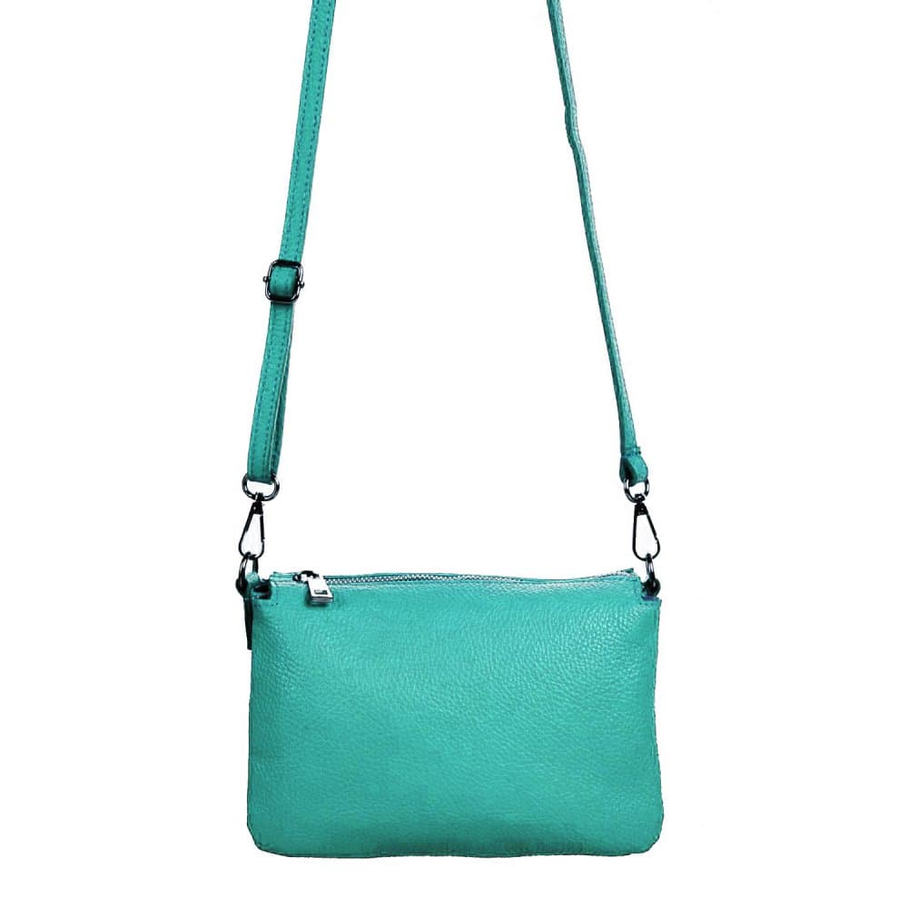 Menší kožená crossbody kabelka 5474 tyrkys - náhled 5